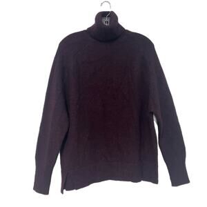 J Crew Turtleneck Sweater Womens Medium Wool Alpaca Blend Purple Plum Soft